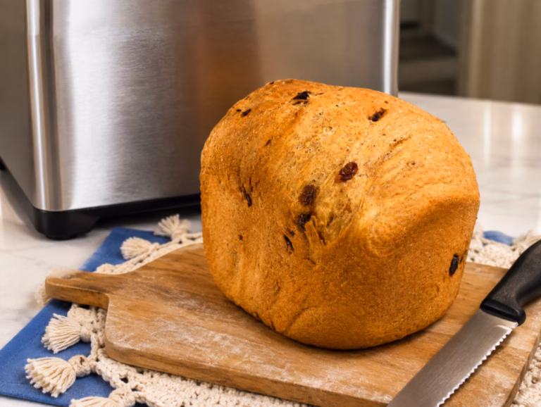 cinnamon raisin bread cooked in a bread machine
