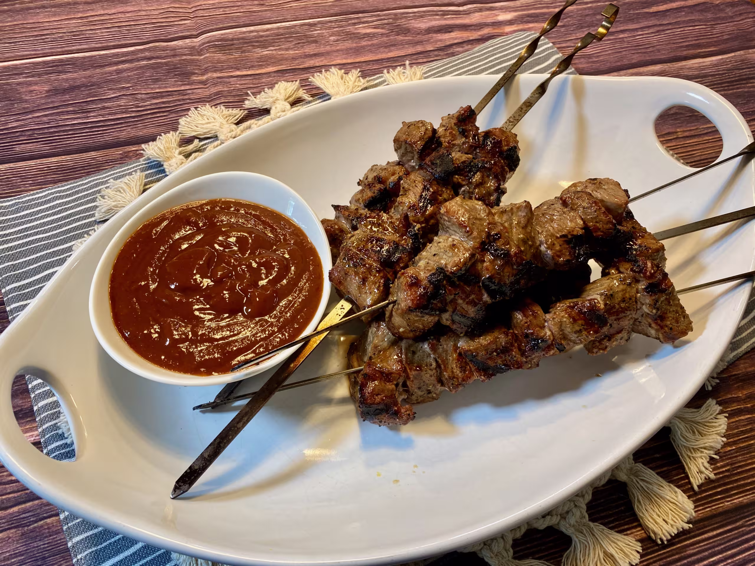 Grilled and Marinated Steak Kabobs Image