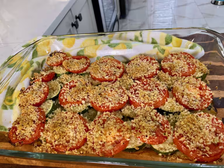 Vegetable Side Dish, Zucchini Tomato and Onion Image