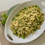 Pesto Pasta with Asparagus and Peas Image