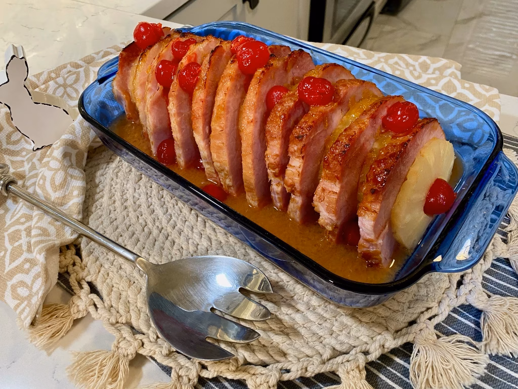 Easter Ham with Pineapple and Cherries