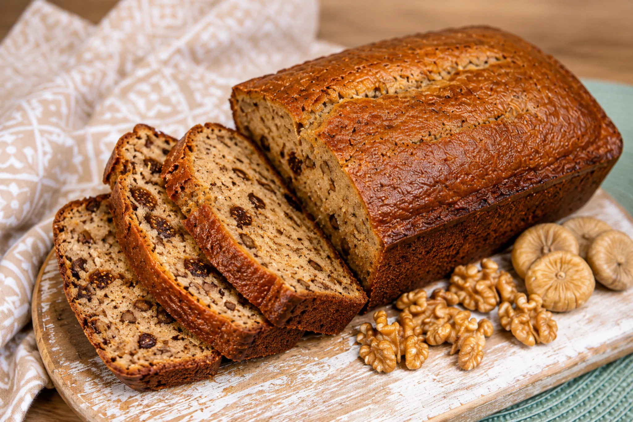 Image of Banana Bread with Figs and Walnuts