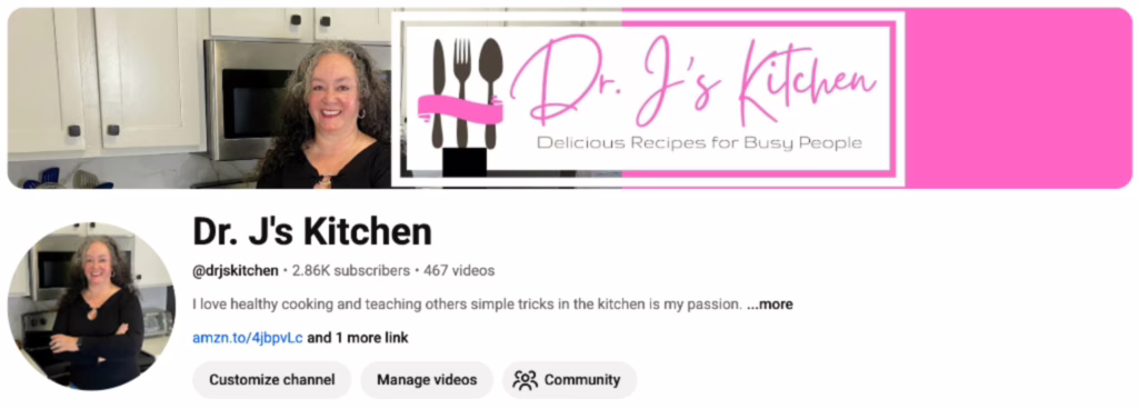 Dr J's Kitchen YouTube banner image