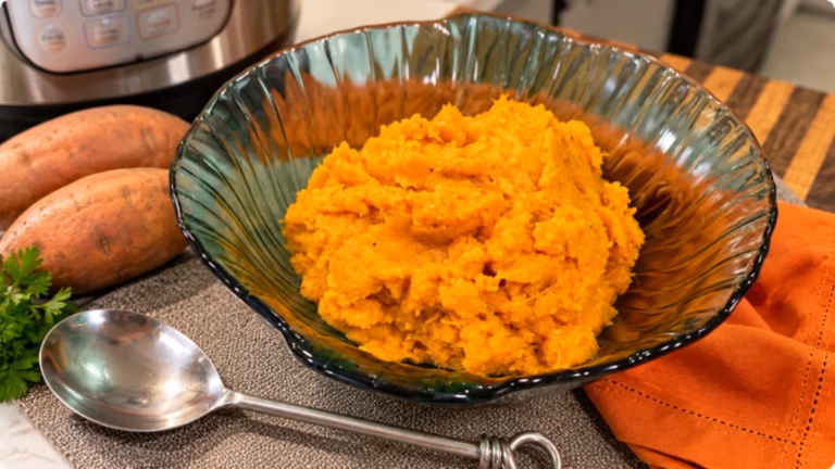 Instant Pot Mashed Sweet Potatoes served in a home-style presentation.